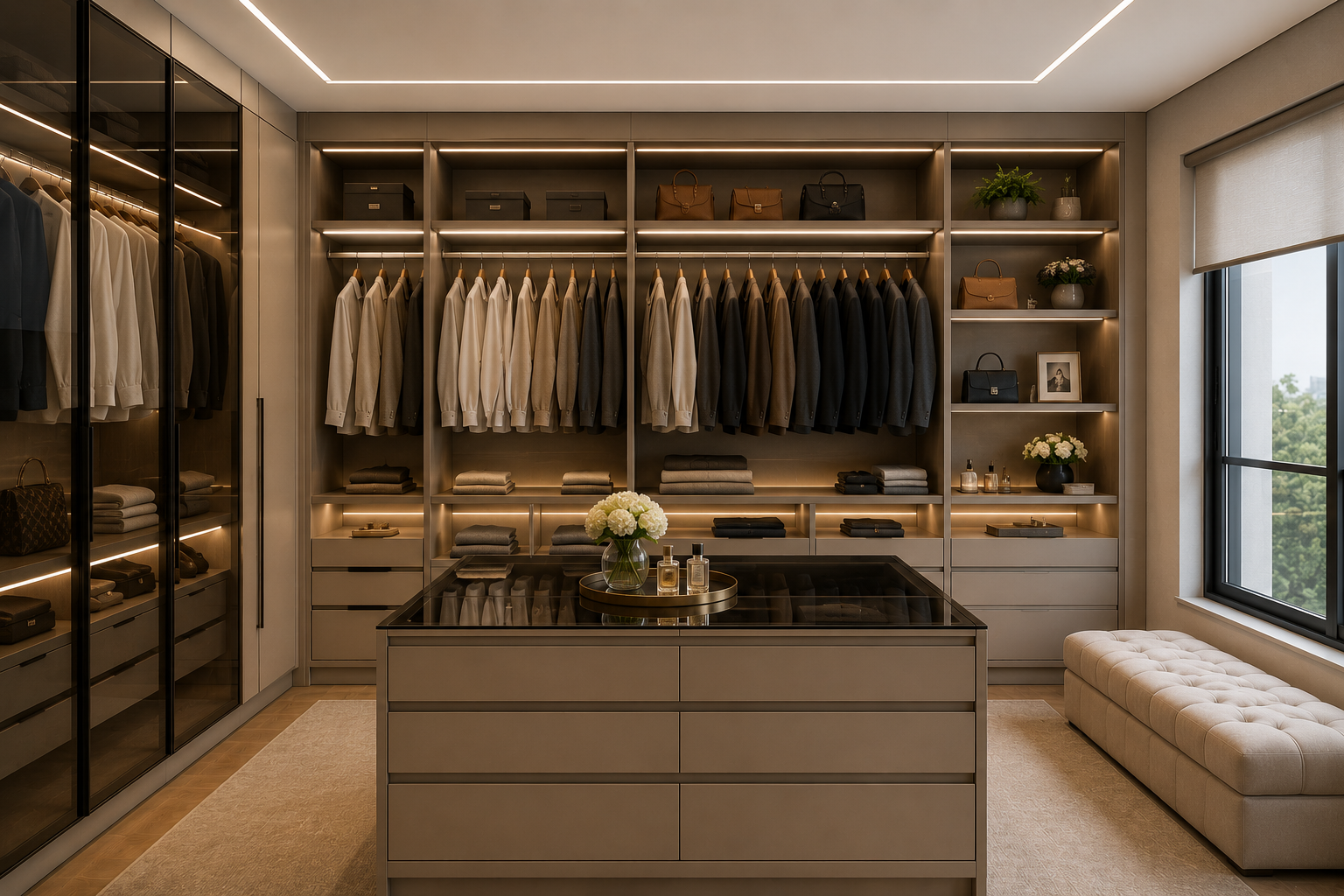 Inspiração de closets com móveis planejados