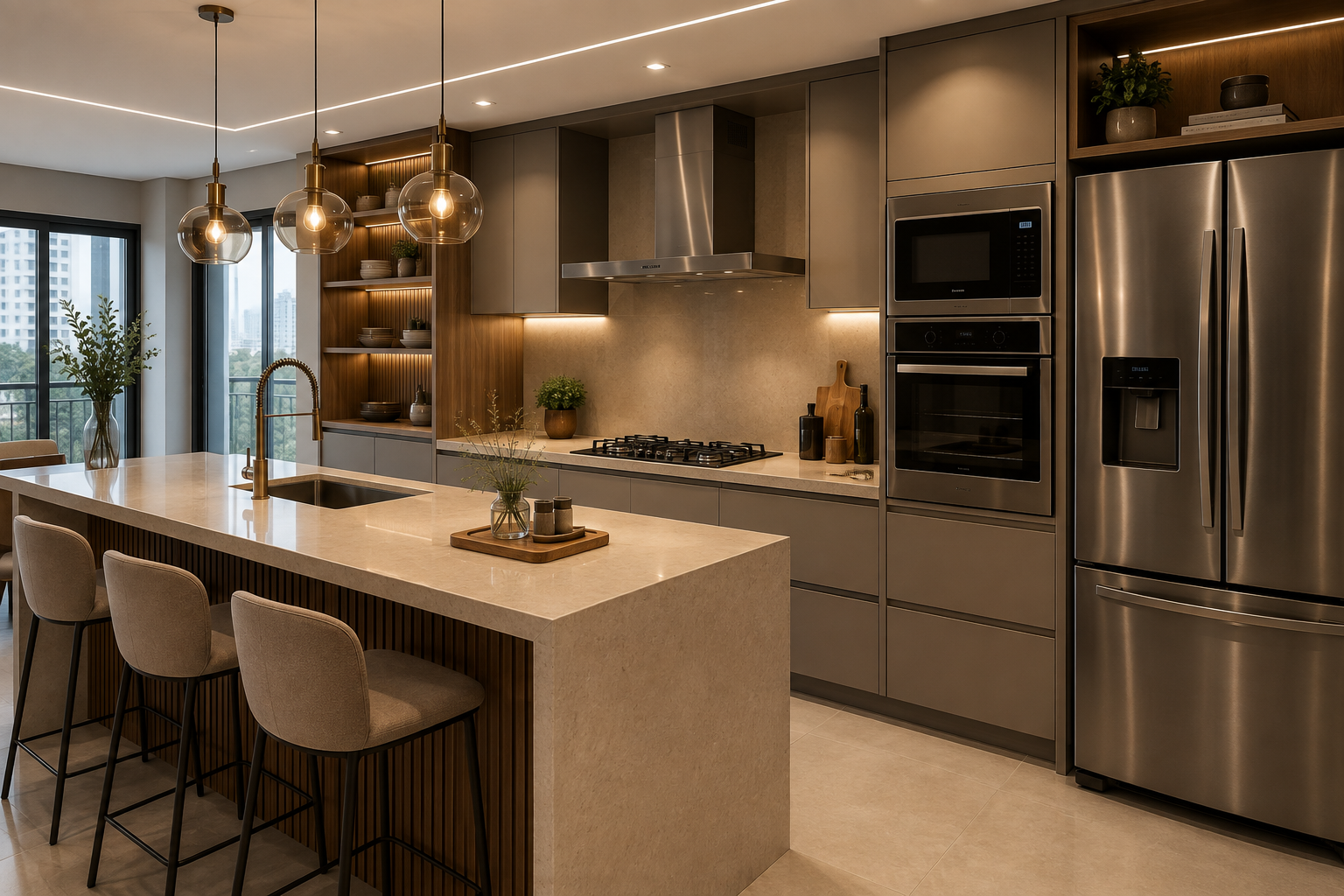 Inspiração de cozinhas com móveis planejados