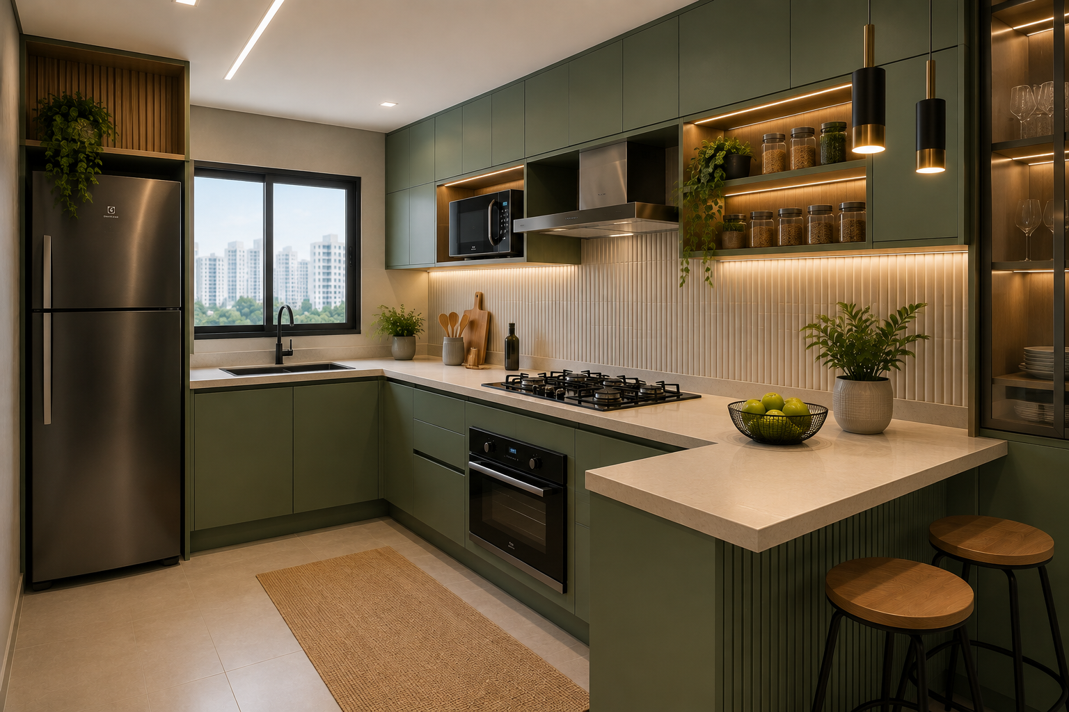 Cozinha planejada moderna com móveis sob medida em São Paulo