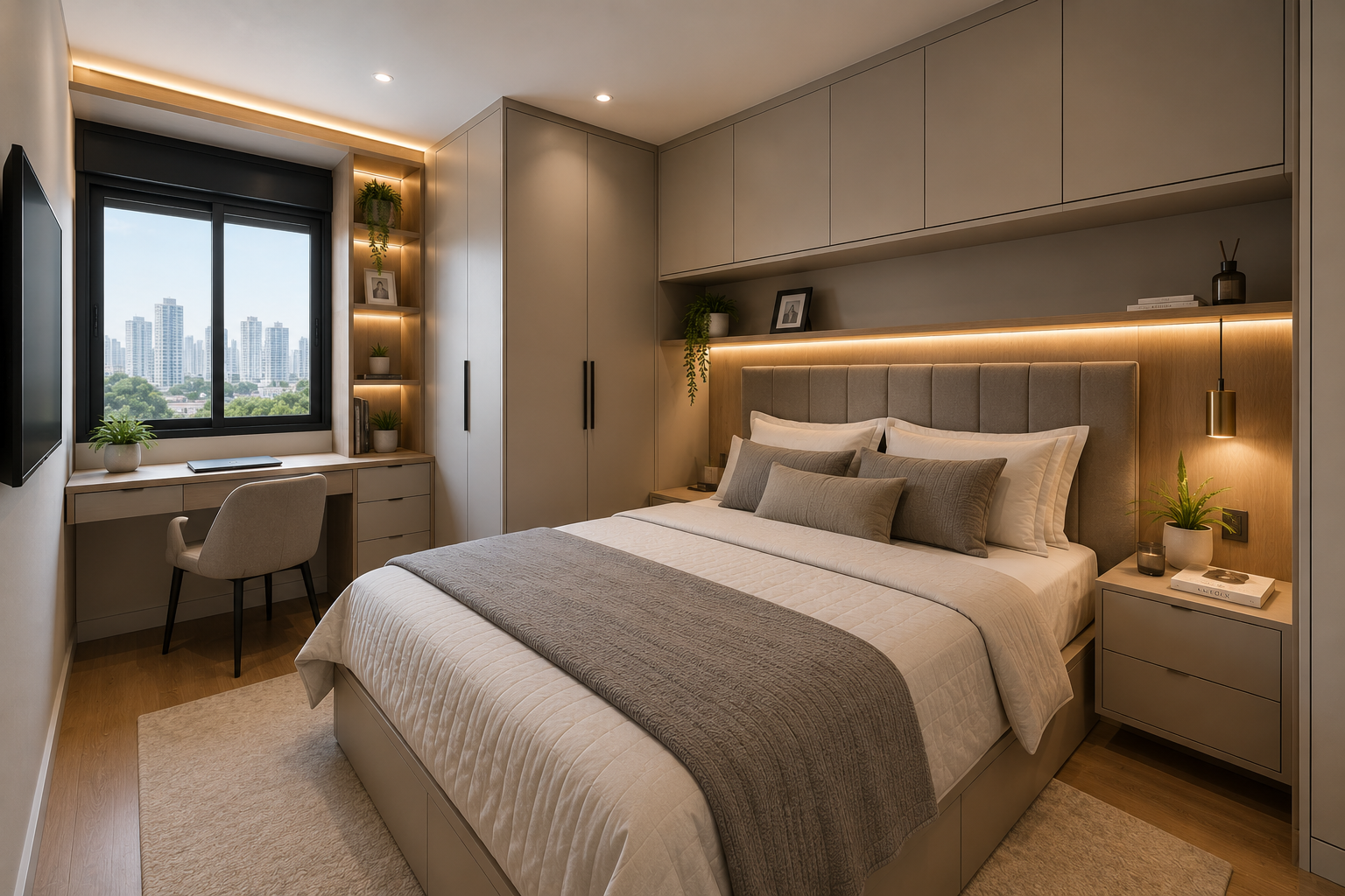 Dormitório planejado para apartamento em São Paulo