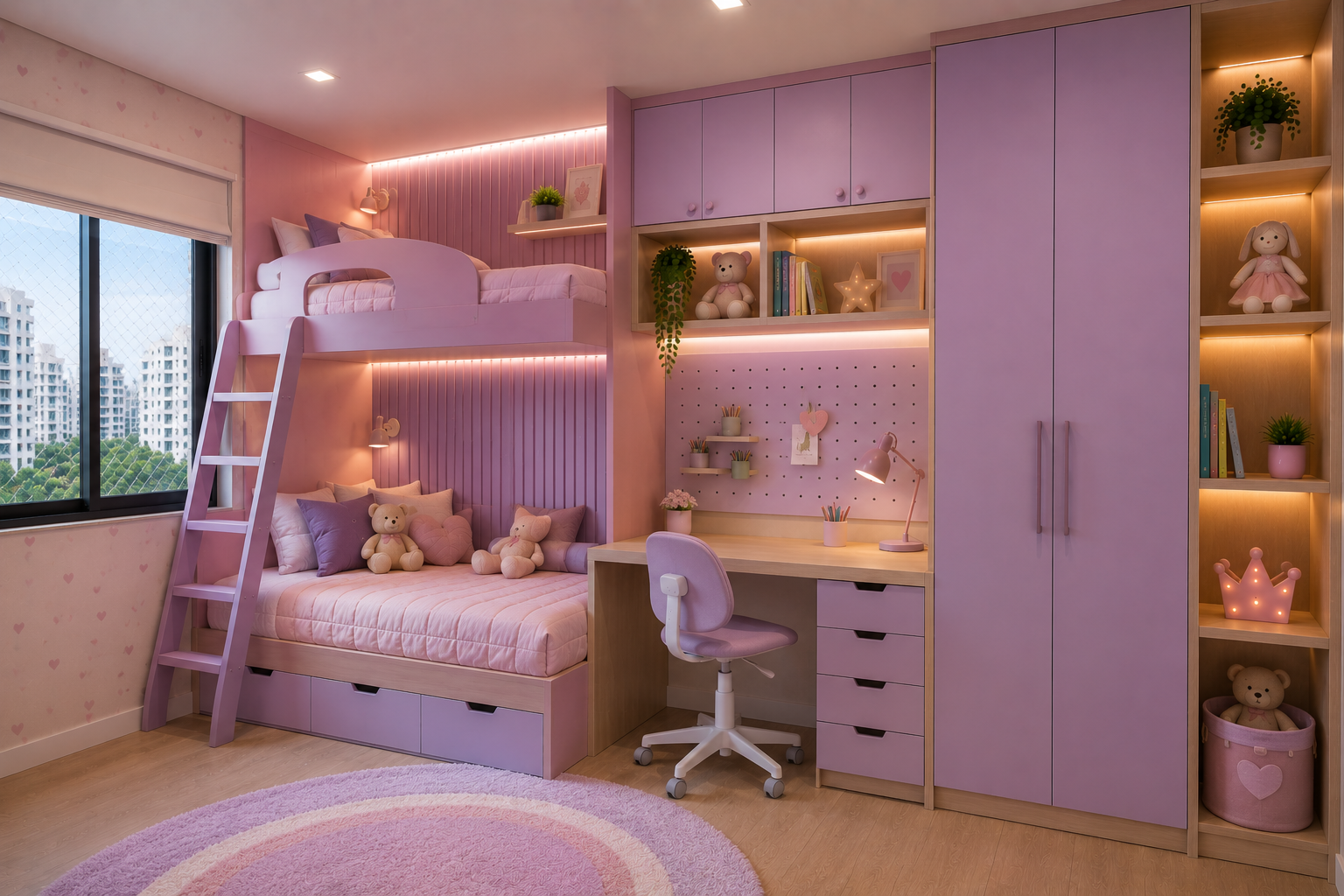 Quarto infantil planejado com armários em São Paulo