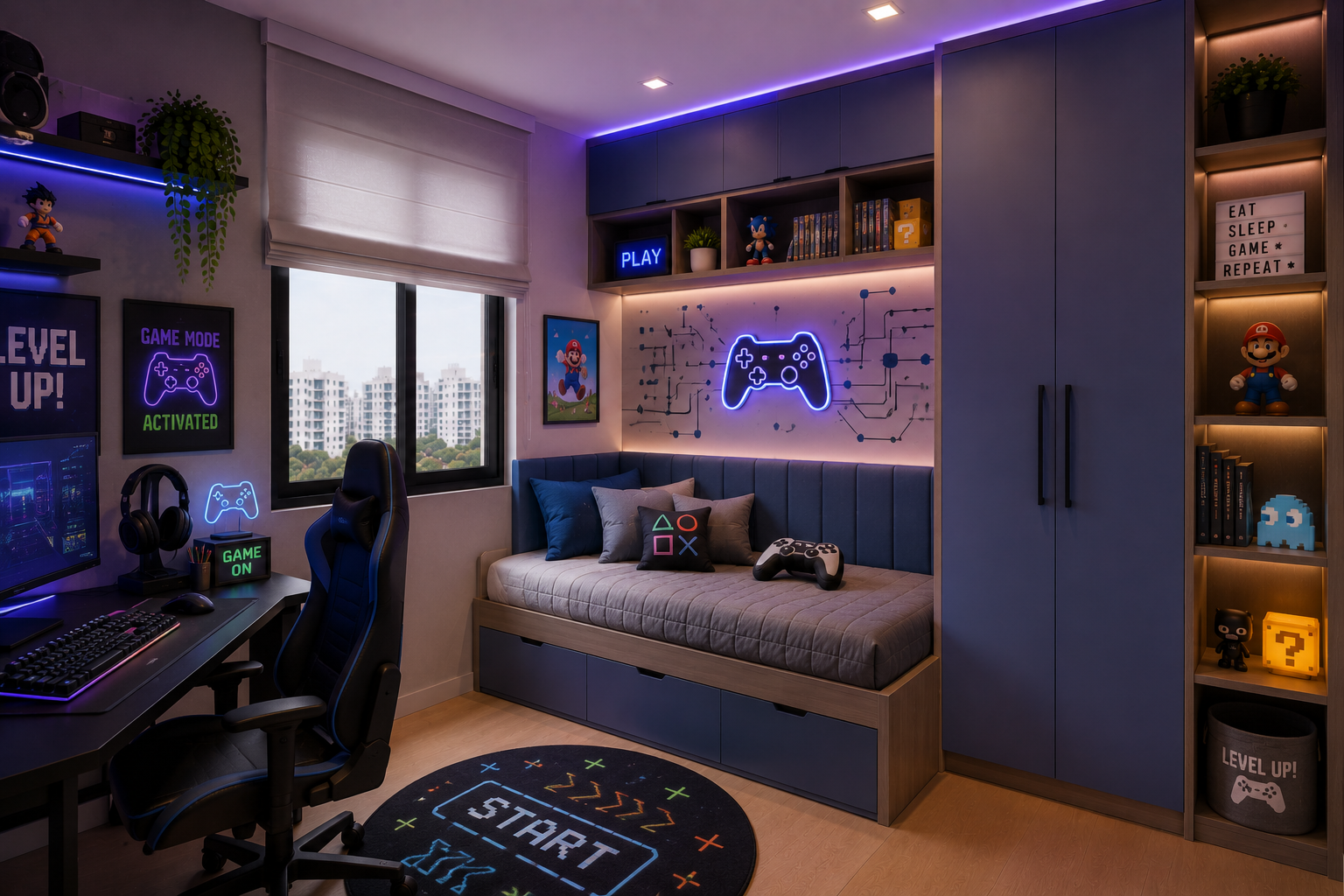 Quarto infantil planejado moderno com móveis sob medida em São Paulo