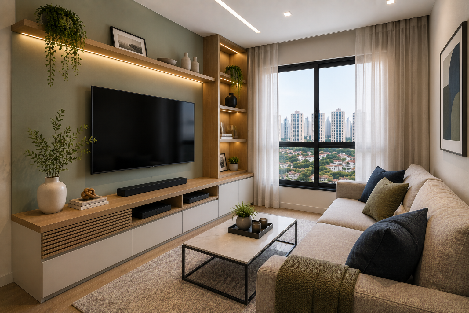 Sala planejada para apartamento em São Paulo