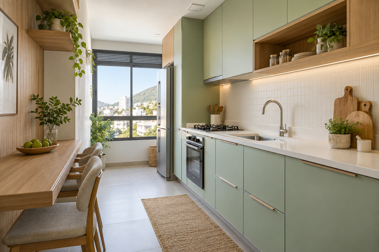 Inspiração de cozinhas com móveis planejados